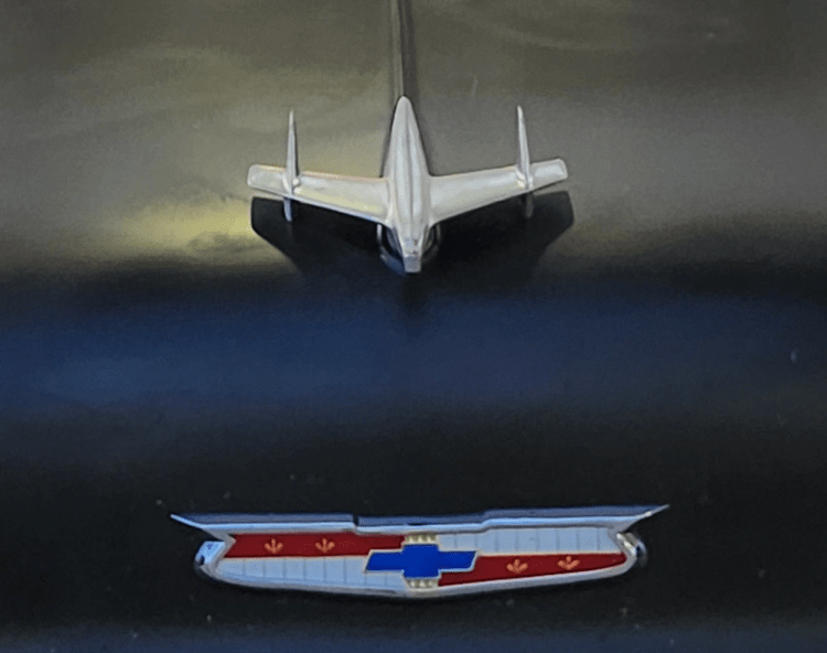 1955 Chevrolet Hood Ornament. Photography provided by Paul Hunt.